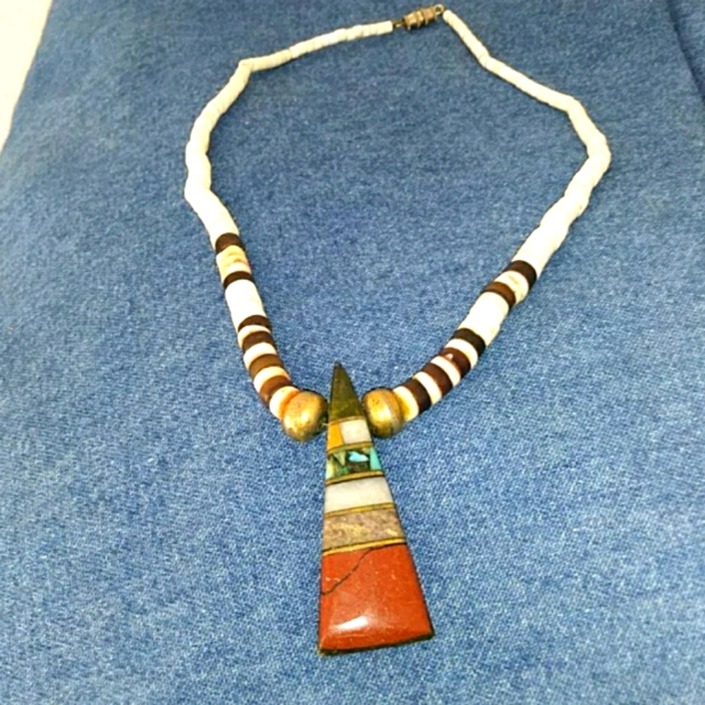 Shell and Stone Necklace Vintage